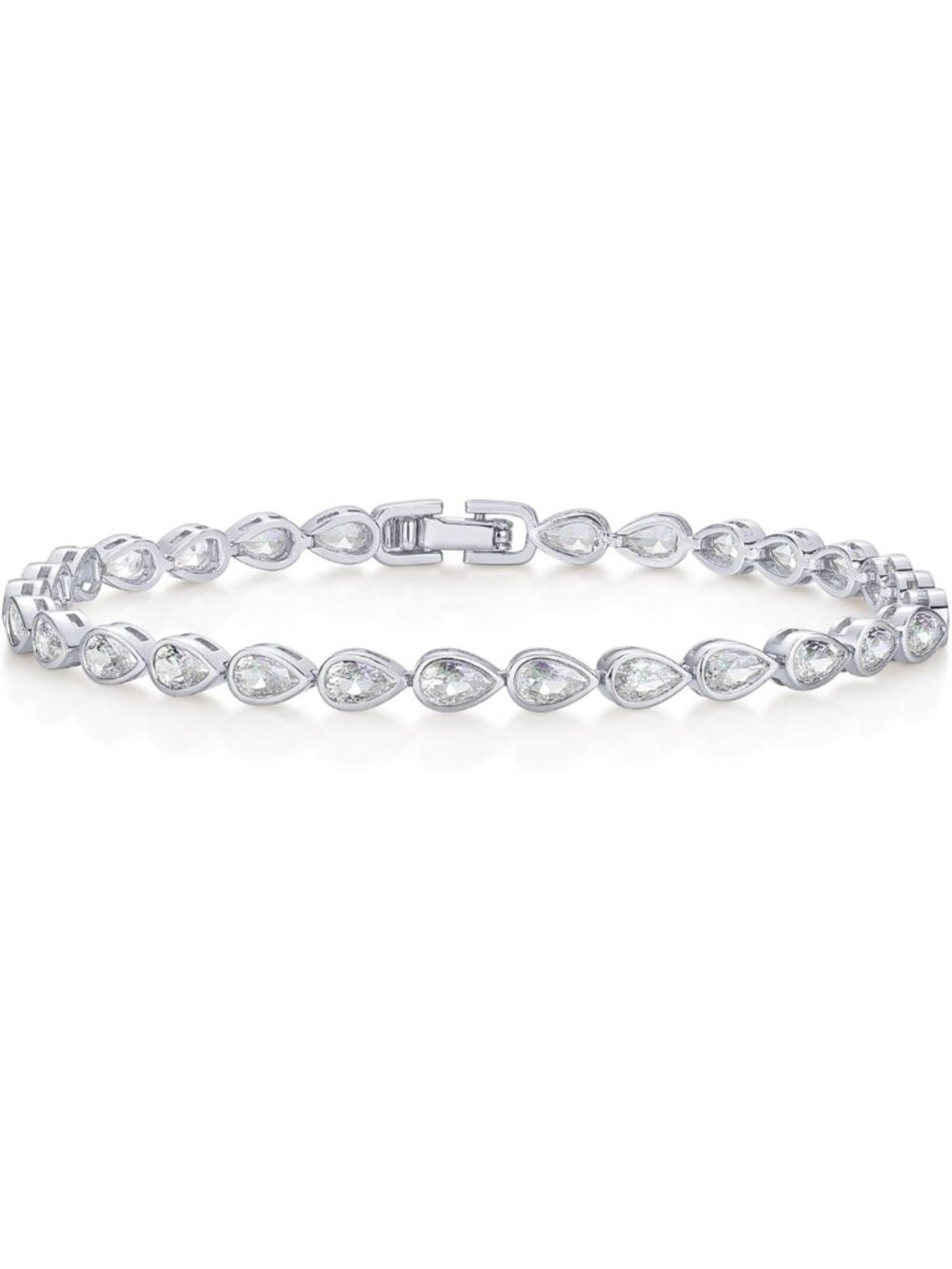 14K Gold Plated Tennis Bracelet for Women, Bezel Set CZ Sparkling Jewelry
